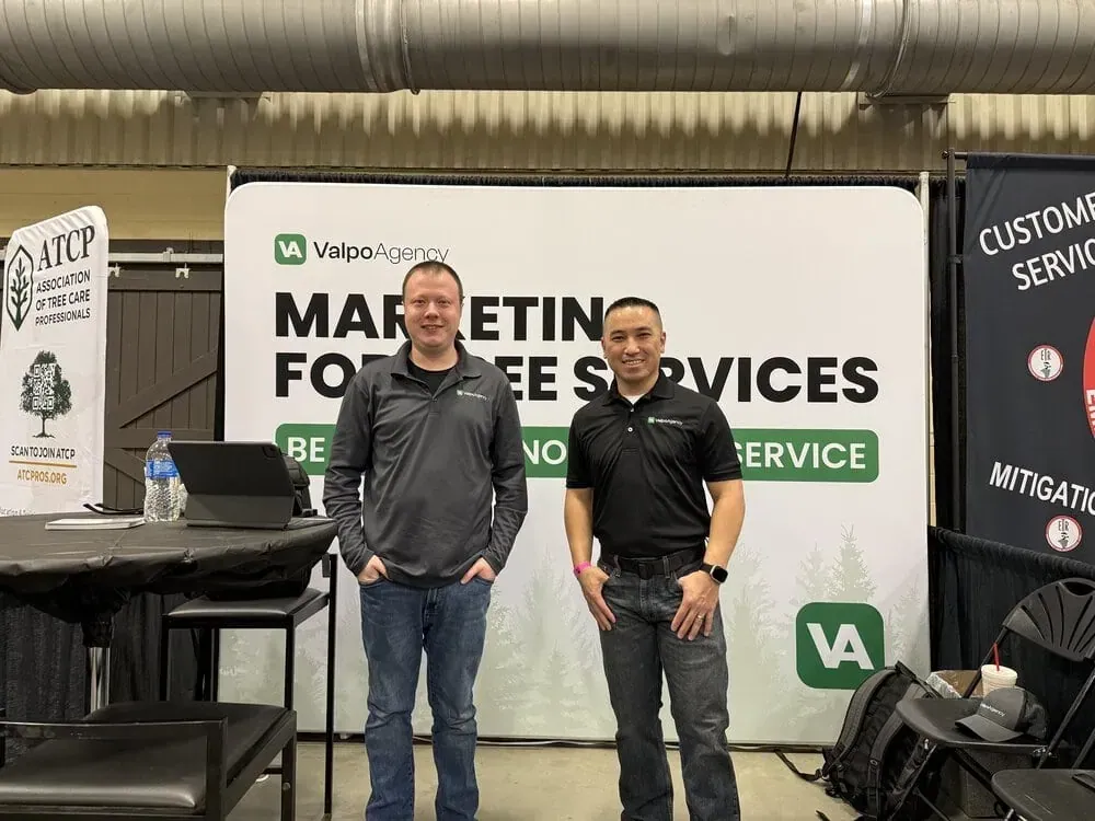 Alistair and Charlie at the Valpo Agency booth at Arbor Fest